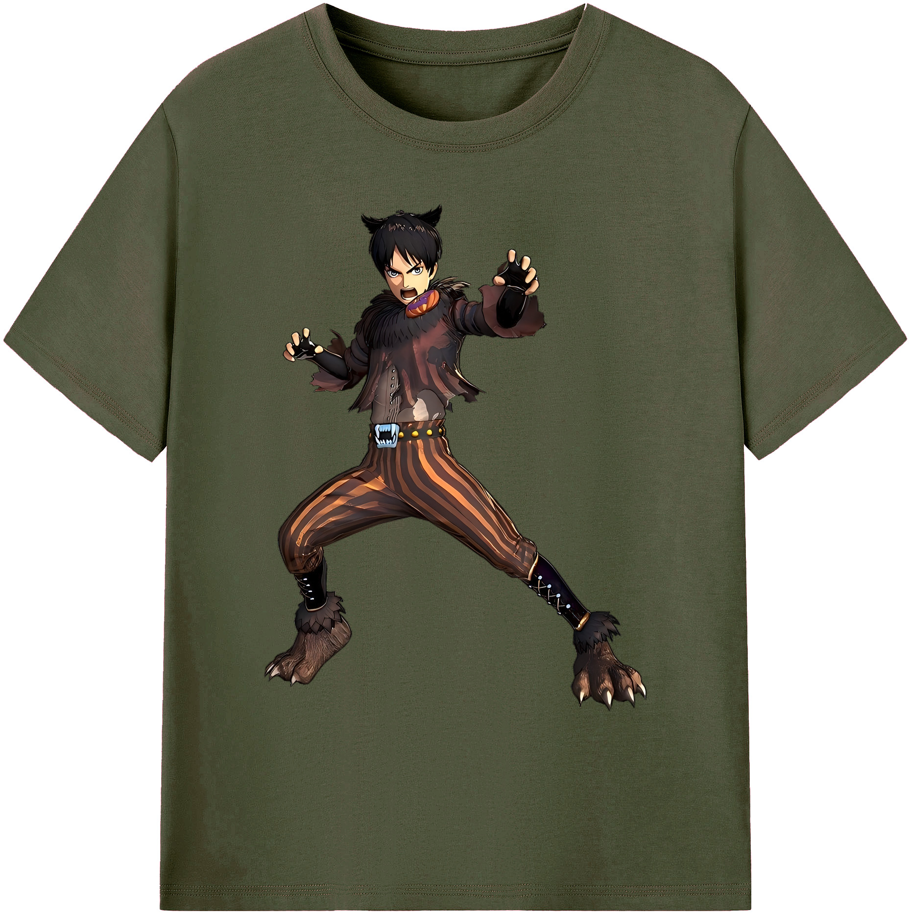 （画像用） 進撃の巨人 エレン･イェーガー Attack on Titan Eren Jäger 綿100％ メンズ半袖Tシャツ｜肌触りやわらか＆通気性